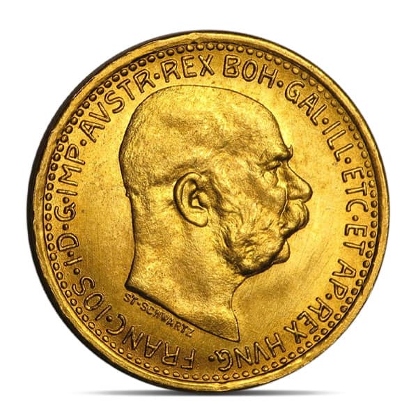 ミラノオリンピック　金銀銅　ID one FR-X 167cm Austrian/Hungarian 10 Corona - .0980 Ounces Gold