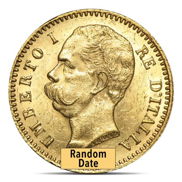 Italian 20 Lire, 22K Gold,.1867 Oz.