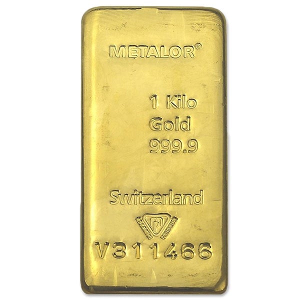 Gold 1 Kilo Bar, 32.15 oz, .9999 Pure (Brand our Choice) thumbnail