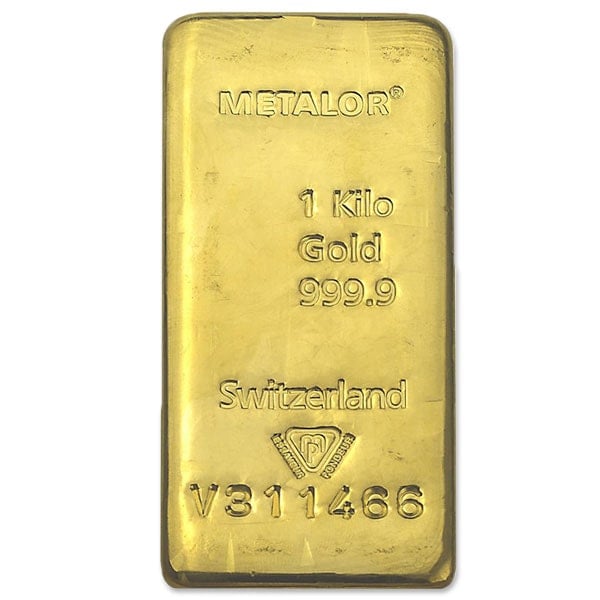 Gold 1 Kilo Bar, 32.15 oz, .9999 Pure (Brand our Choice)