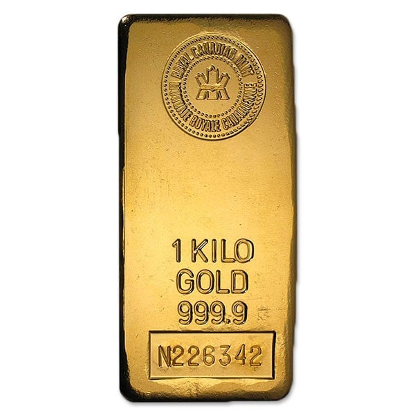 Gold 1 Kilo Bar, 32.15 oz, .9999 Pure (Brand our Choice)