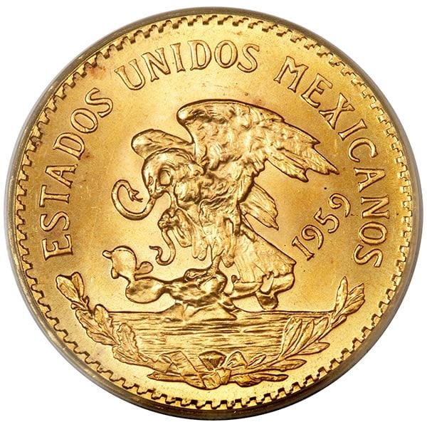 Mexican 20 Peso, .4823 Ounces Gold Content