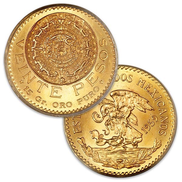 Mexican 20 Peso, .4823 Ounces Gold Content