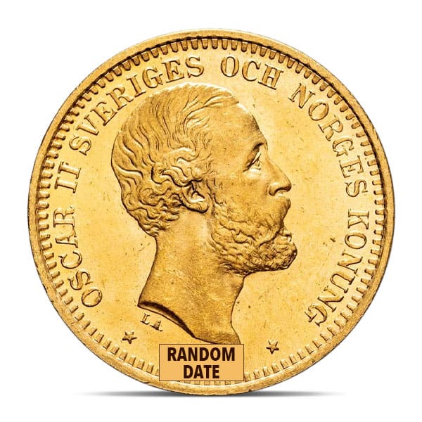 Swedish 20 Kronor - .2593 Oz Gold, 90% Pure