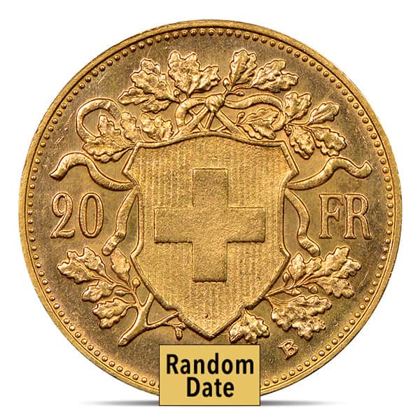 Swiss 20 Franc - .1867 Oz Gold, 90% Pure