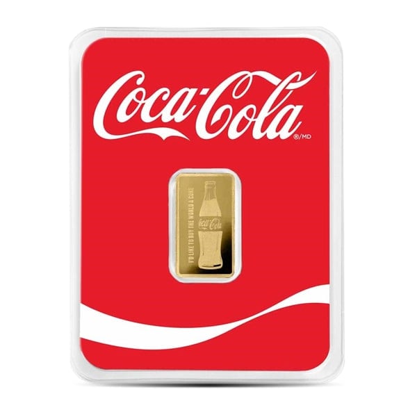 Coca-Cola Gold Bar, 1/2 Gram .9999 Pure in Assay Package