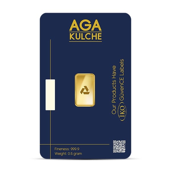 AgaBullion Gold Bar, 1/2 Gram, .9999 Pure in Assay Package