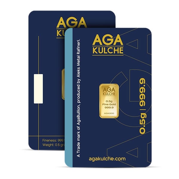 AgaBullion Gold Bar, 1/2 Gram, .9999 Pure in Assay Package
