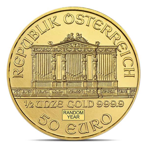1/2 Ounce Austrian Philharmonic - Gold, .9999 Pure