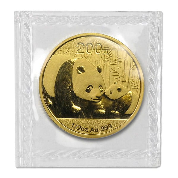 Chinese Panda, RANDOM Date .999 Gold, 1/2 Troy Ounce (Sealed)