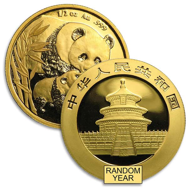 Chinese Panda, RANDOM Date .999 Gold, 1/2 Troy Ounce (Sealed)