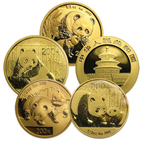 Chinese Panda, RANDOM Date .999 Gold, 1/2 Troy Ounce (Sealed)