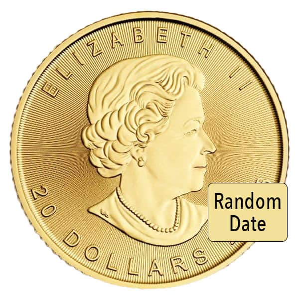 1/2 Oz Canadian Gold Maple Leaf Coins (Queen Elizabeth II - Random Date)