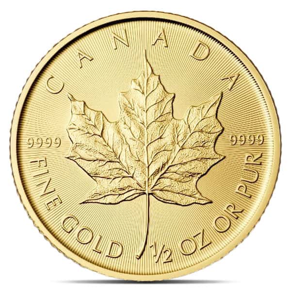 1/2 Oz Canadian Gold Maple Leaf Coins (Queen Elizabeth II - Random Date)