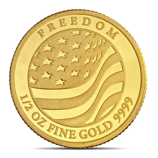 1/2 OUNCE Freedom Eagle Gold Round - .9999 Pure