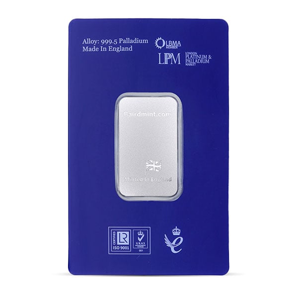 Palladium Bar - Baird & Co. 1/2 Troy Ounce, .9995 Pure