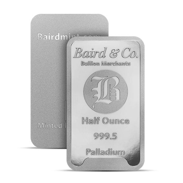 Palladium Bar - Baird & Co. 1/2 Troy Ounce, .9995 Pure