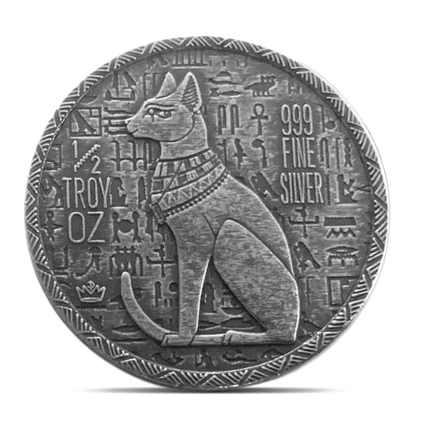 Egyptian Bastet 1/2 Oz Silver Round - .999 Pure