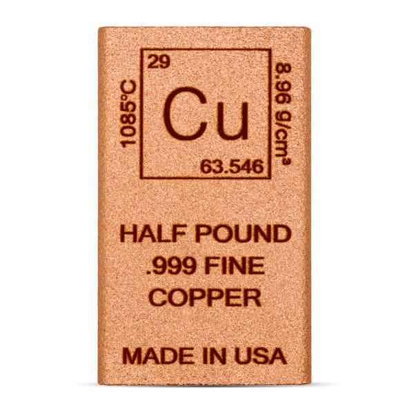 Copper BAR - Element Design, HALF POUND, .999 Pure Copper