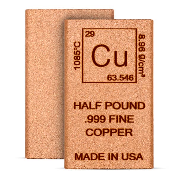 Copper BAR - Element Design, HALF POUND, .999 Pure Copper