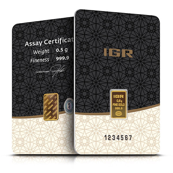 Gold Bar, 1/2 Gram in Assay Package (Brand our Choice) thumbnail