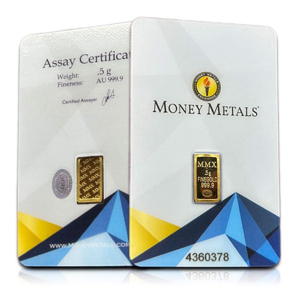 Gold Bar, 1/2 Gram in Assay Package (Brand our Choice)