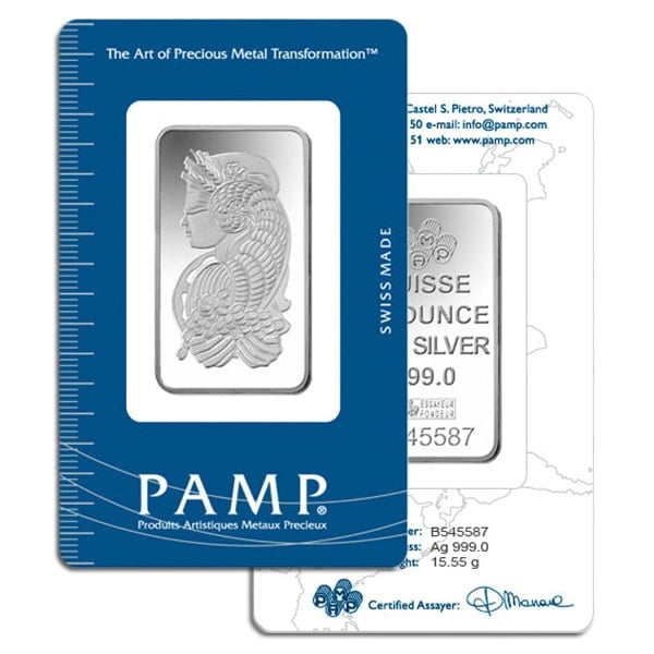 PAMP Suisse 1/2 Ounce Bar, .999 Pure Silver