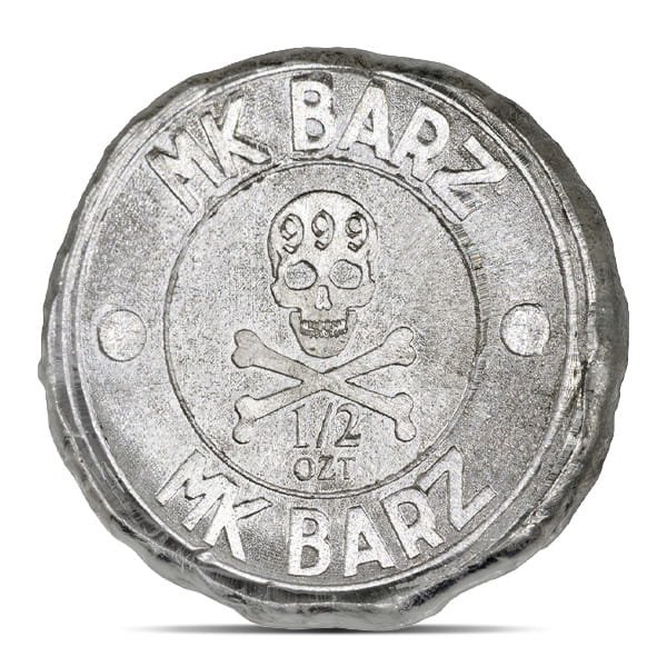 MK BarZ Regal Eagle Stamped Silver Round, 1/2 Troy Oz, .999 Pure