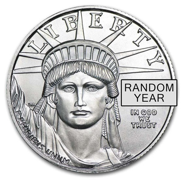 1/2 Oz Platinum American Eagle, Any Date/Type, .9995 Pure