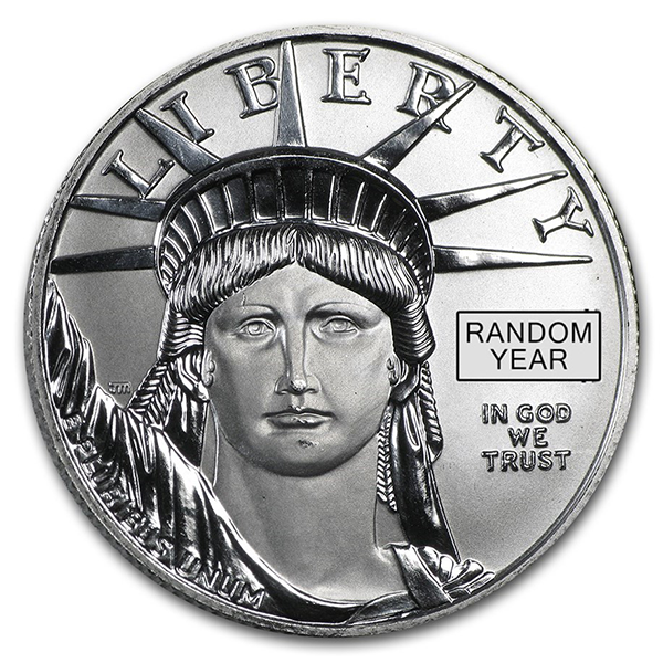 1/2 Oz Platinum American Eagle, Any Date/Type, .9995 Pure