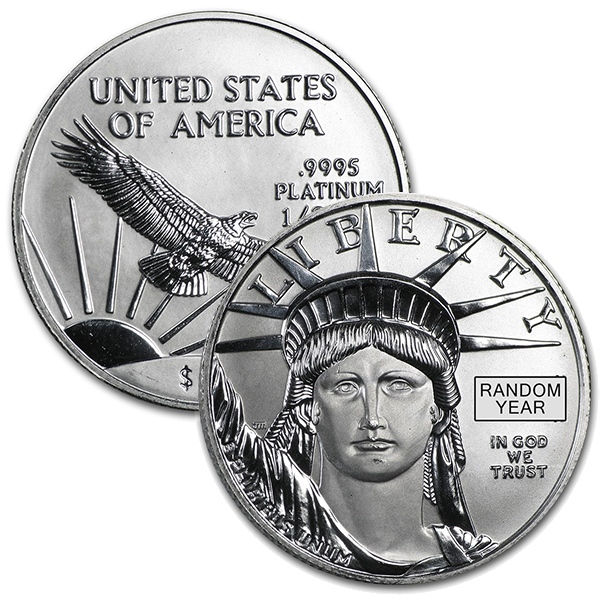 1/2 Oz Platinum American Eagle, Any Date/Type, .9995 Pure