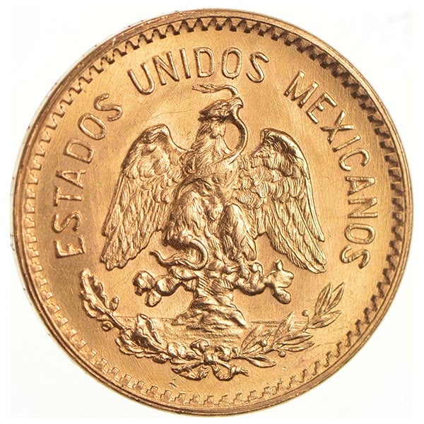 Mexican 10 Peso Gold Coin, .2411 Ounces Gold Content