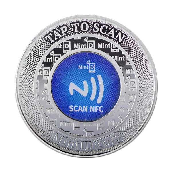 2020 MintID 1-oz Silver Buffalo Round BU w/AES-128 Bit Encrypted NFC Microchip Authentication
