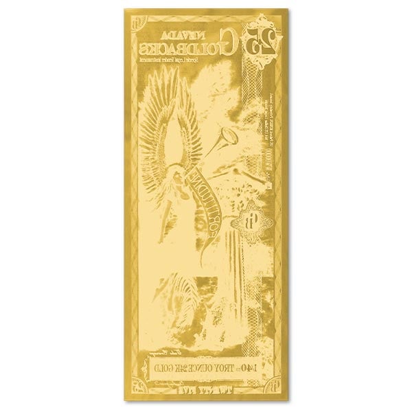 25 Nevada Goldback - Fortitudine, 1/40th Troy Oz 24k Gold-Backed Bill thumbnail