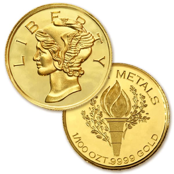 Mercury Gold 1/100th Ounce Round - .9999 Pure