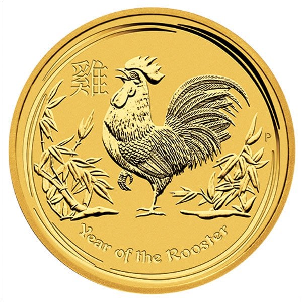 Perth Mint Lunar Series - 2017 Year of the Rooster, 1 Oz .9999 Gold