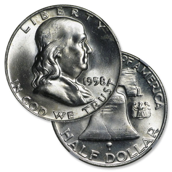 MS64 Graded Pre-1965 FRANKLIN HALF DOLLAR - 90% Silver (PCGS / NGC)