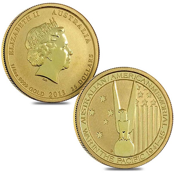 1/4 Ounce Perth Mint Gold Australian Coin, .9999 Pure