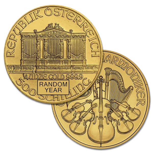 1/4 Ounce Austrian Philharmonic - Gold, .9999 Pure