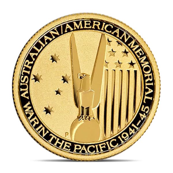 1/4 Oz Gold Australian War in the Pacific Coin, .9999 Pure (Dates Our Choice)