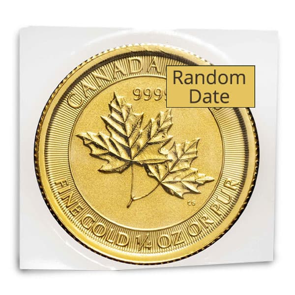 1/4 Ounce RCM Twin Maple Leaf Gold Coin - .9999 Pure (Date Our Choice)