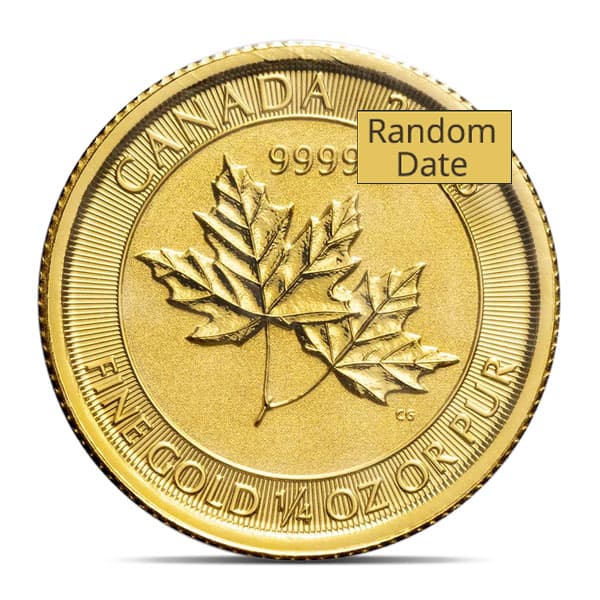1/4 Ounce RCM Twin Maple Leaf Gold Coin - .9999 Pure (Date Our Choice)