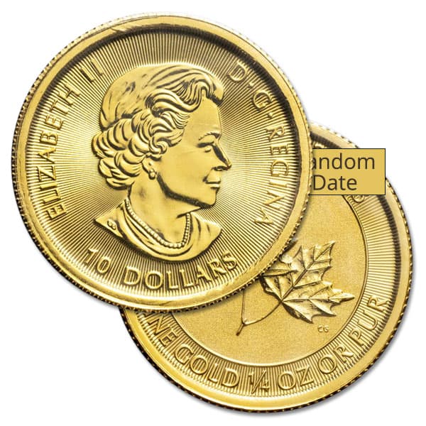 1/4 Ounce RCM Twin Maple Leaf Gold Coin - .9999 Pure (Date Our Choice)