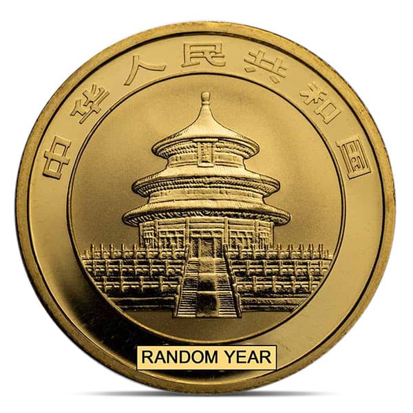 Chinese Panda, RANDOM Date .999 Gold, 1/4 Troy Ounce
