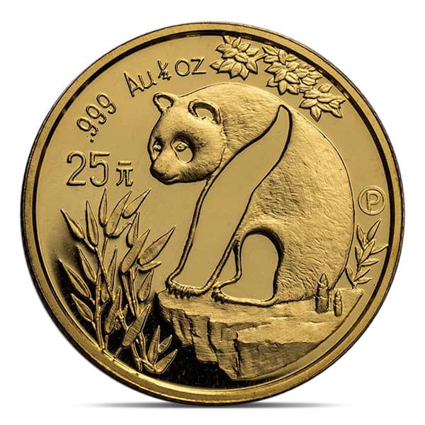 Chinese Panda, RANDOM Date .999 Gold, 1/4 Troy Ounce