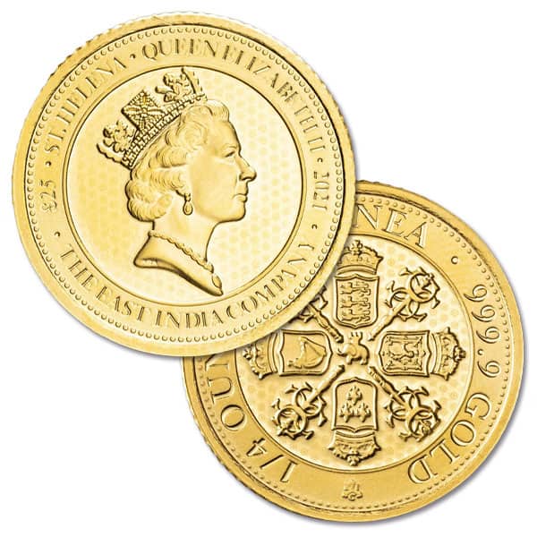 2021 1/4 Oz St Helena Sceptre Guinea Gold Coin - .9999 Pure