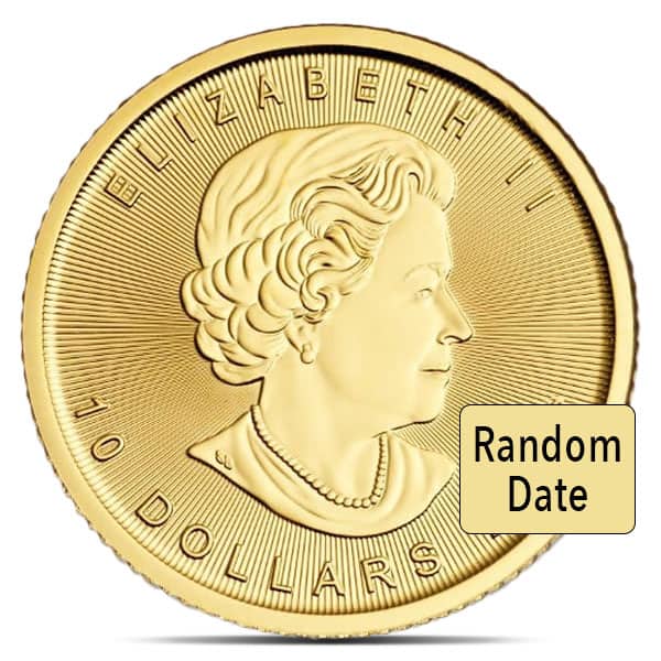 1/4 Oz Gold Canadian Maple Leaf Coin (Queen Elizabeth II - Random Date)