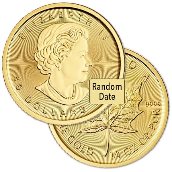 1/4 Oz Gold Canadian Maple Leaf Coin (Queen Elizabeth II - Random Date)