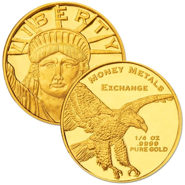 1/4 OUNCE Lady Liberty Gold Round - .9999 Pure thumbnail