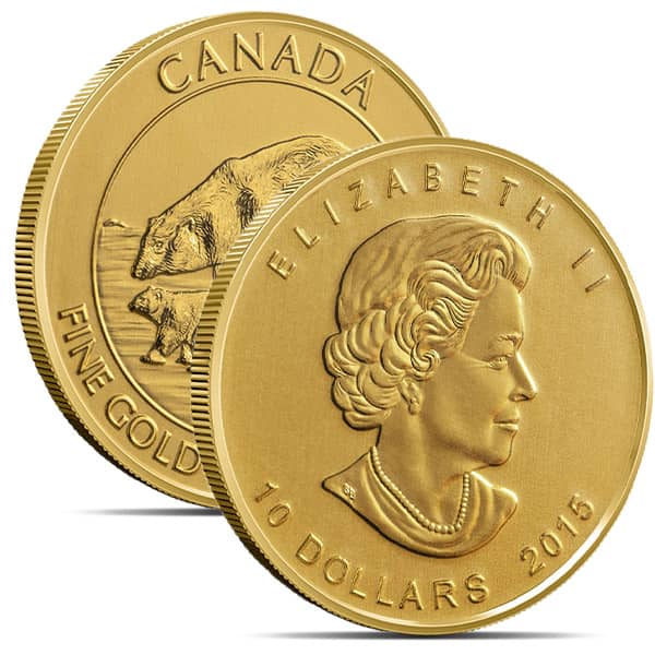 2015 RCM Polar Bear - 1/4 Oz., .9999 Pure Gold